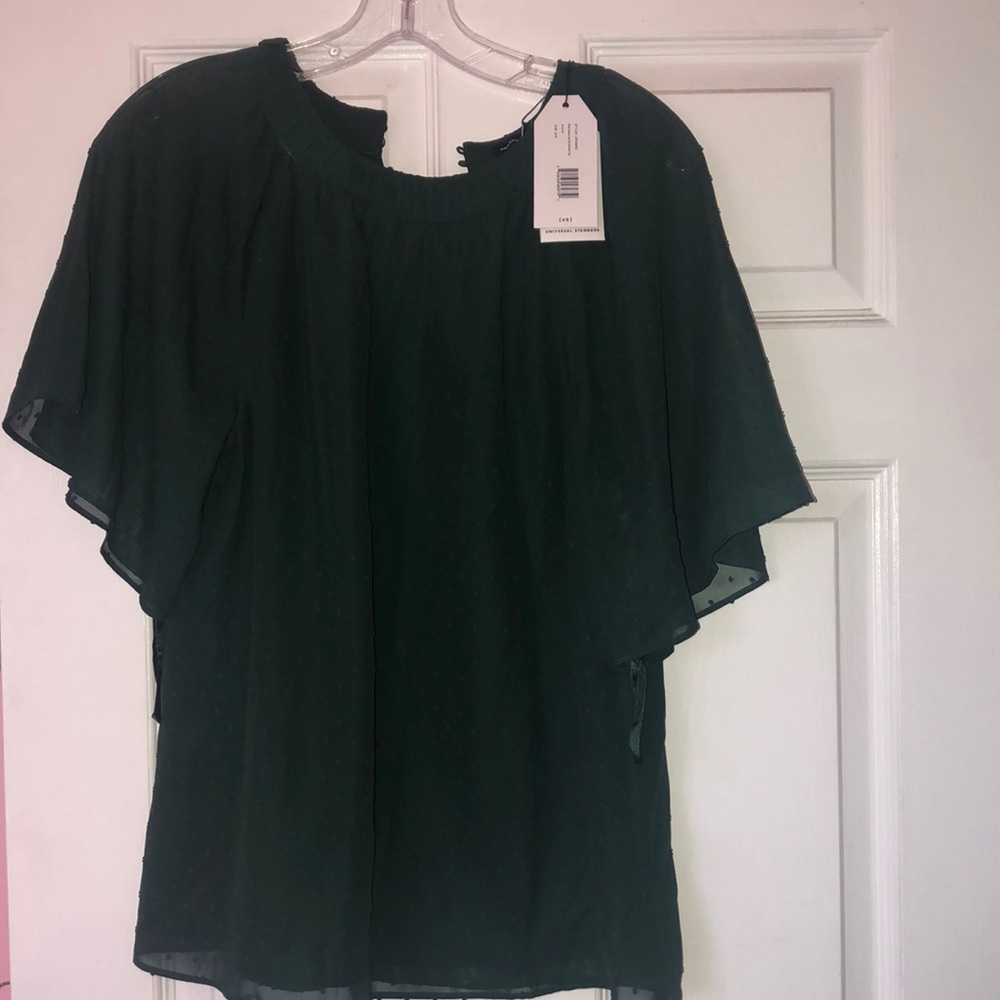 Universal Standard Green Dots Blouse